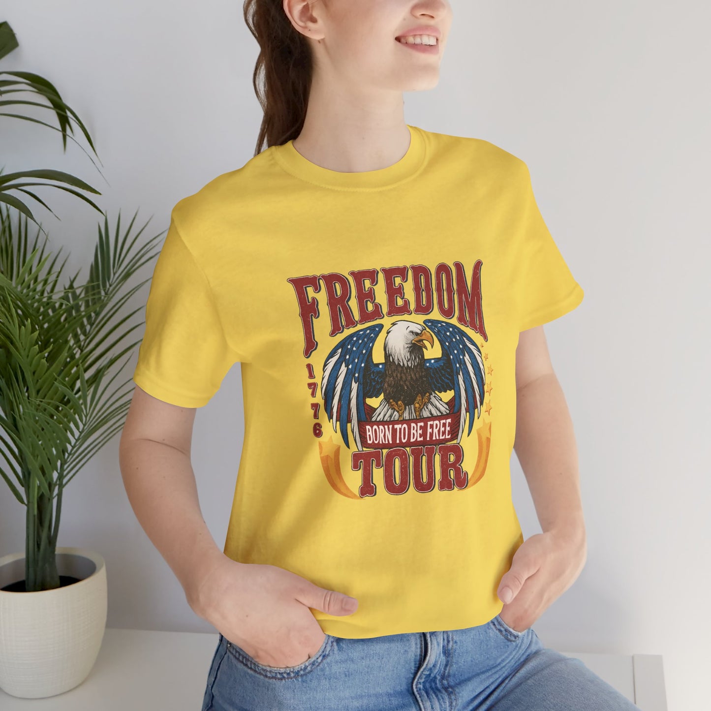 Patriotic Freedom Tour Tee, Eagle Graphic Tee, Unisex T-Shirt, Independent Spirit Apparel, 4th of July Shirt, Summer Casual Wear