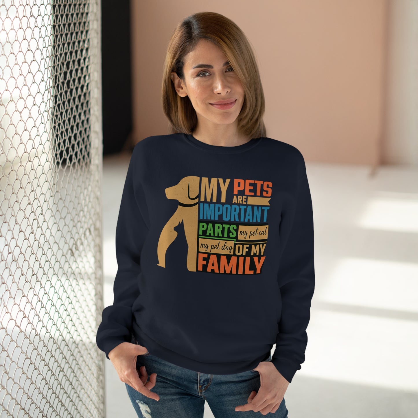 Pet Family Crew Neck Sweatshirt, Dog Lover Sweatshirt, Cute Animal Apparel, Gifts for Pet Owners, Cozy Crew for All Occasions