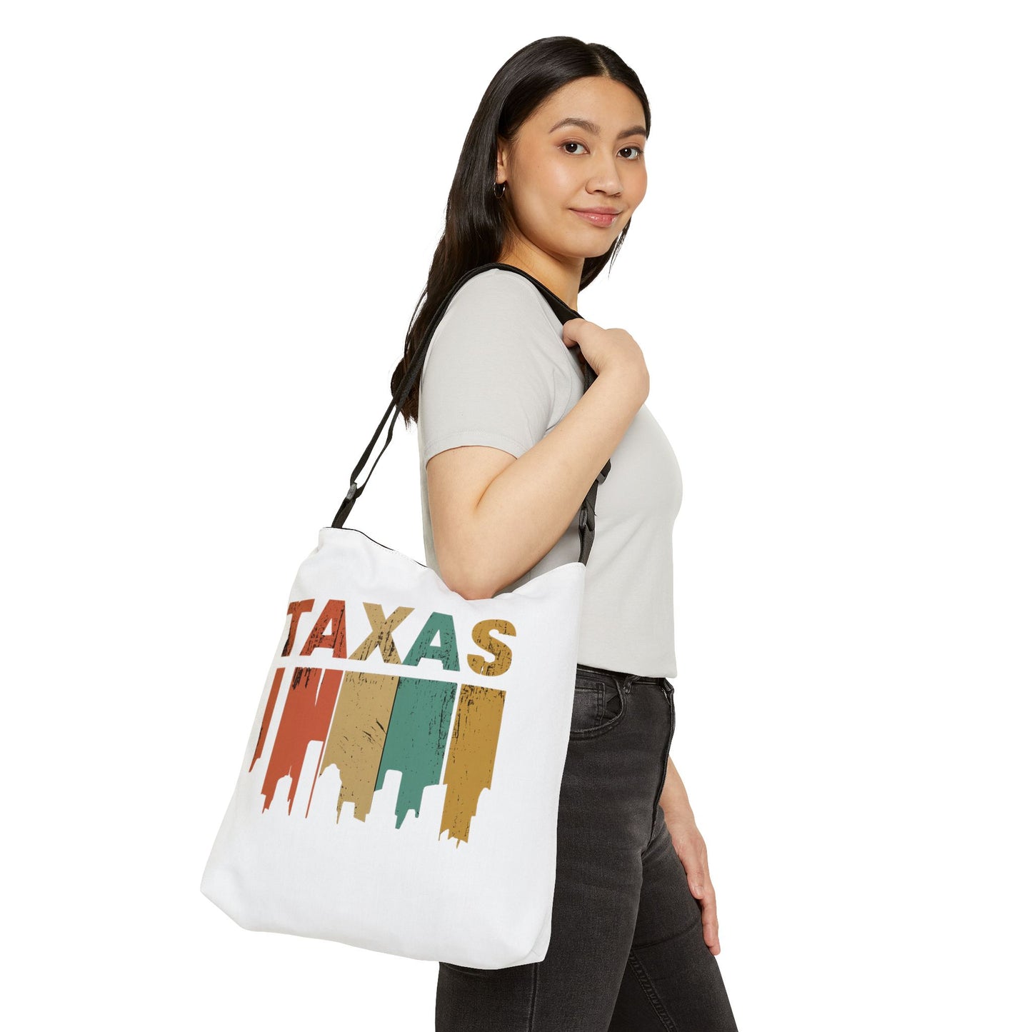 Texas Cityscape Adjustable Tote Bag - Stylish Travel Accessory, Everyday Bag, Perfect Gift for Texas Lovers, Eco-Friendly, Unique Design