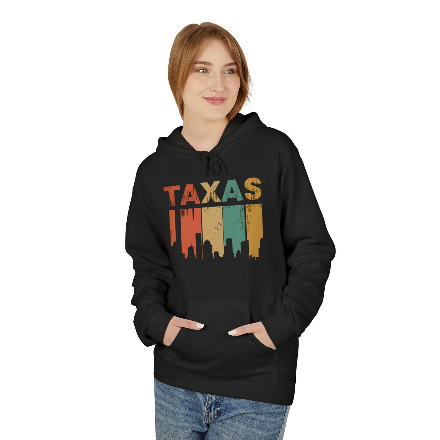 Texas Skyline Fleece Hoodie, Cozy Unisex Hoodie, Great for Road Trips, Ideal for Birthdays, Travel Gift, Southwest Apparel