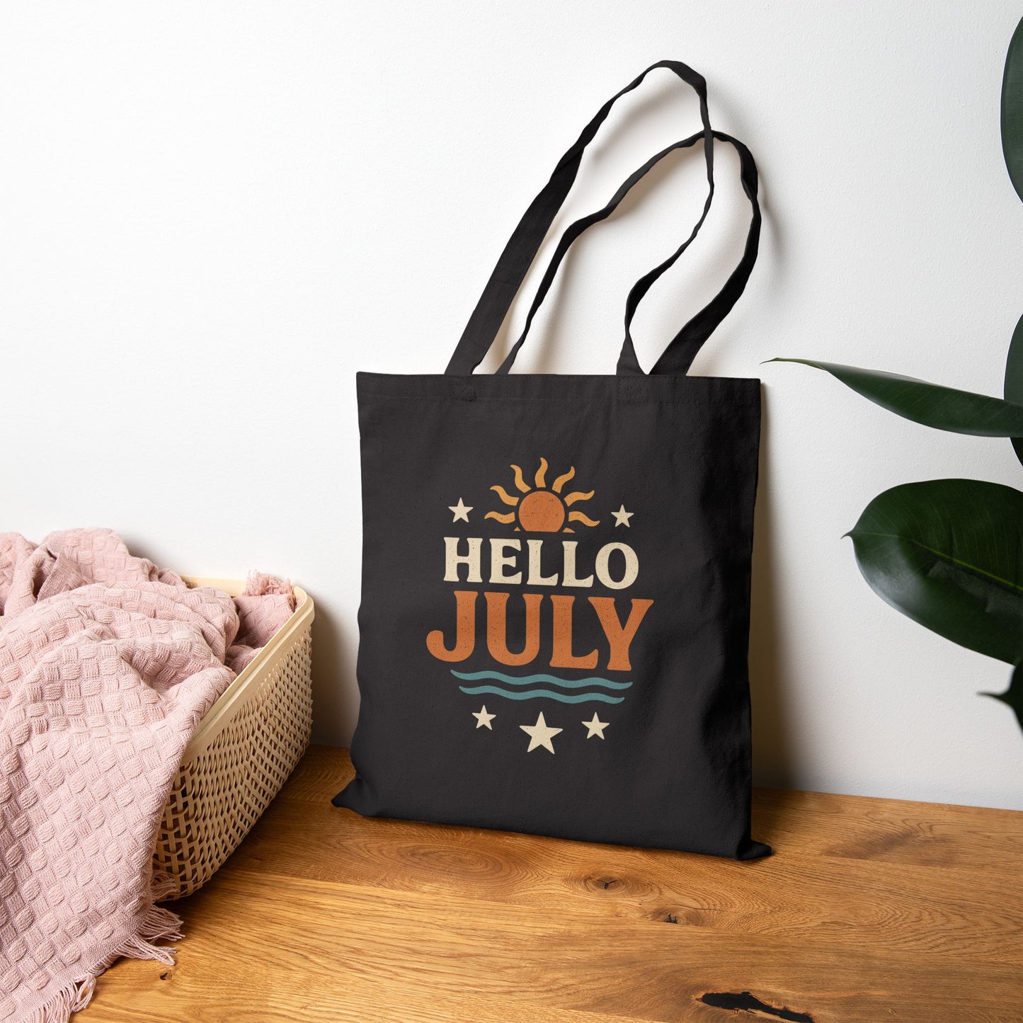 Sunshine July Canvas Tote Bag, Eco-Friendly Beach Bag, Summer Carryall, Gift for July Birthdays, Everyday Tote