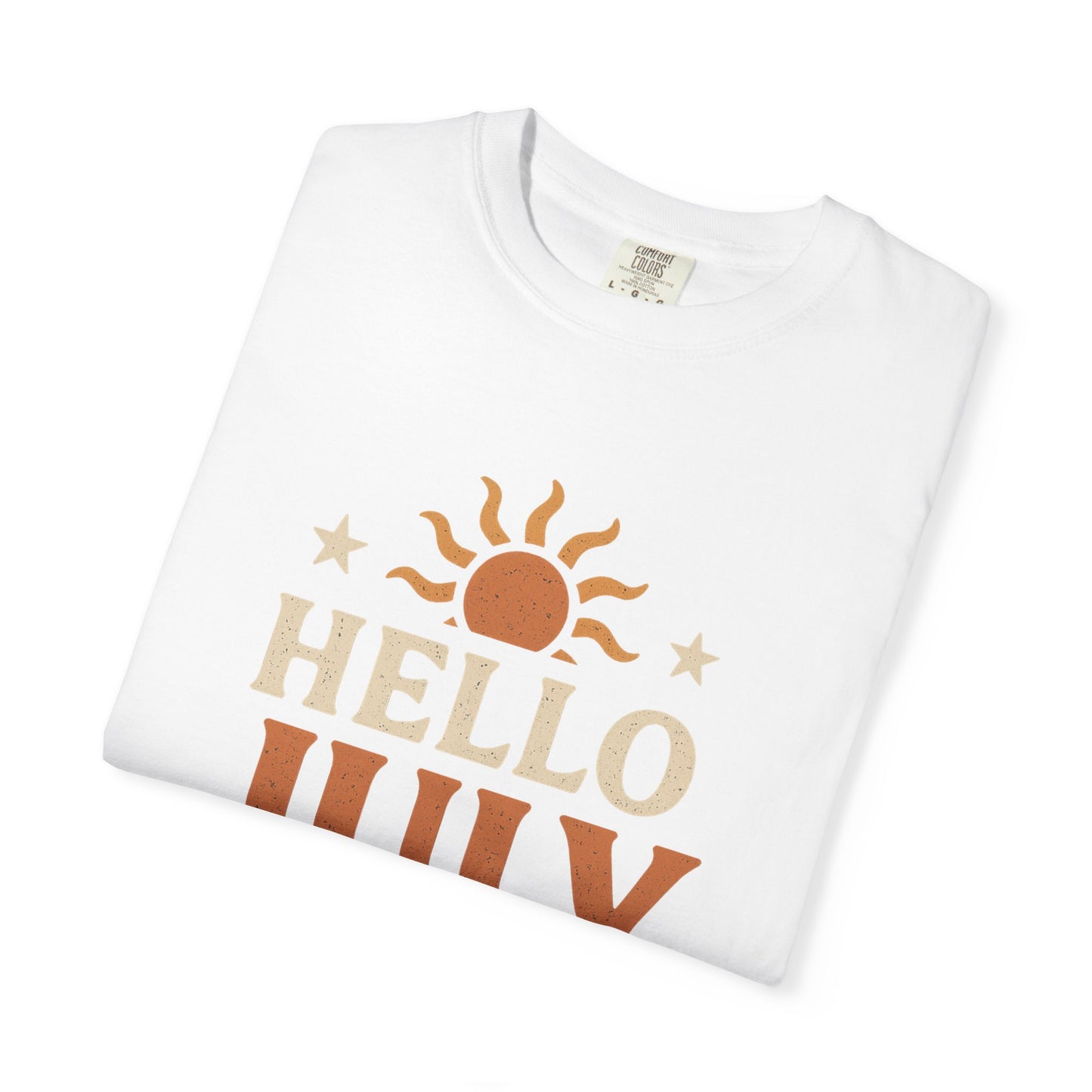 August Vibes Garment-Dyed T-shirt, Summer Tee, Retro Graphic Tee, Gift for July Birthdays, Beachwear, Casual Summer Shirt