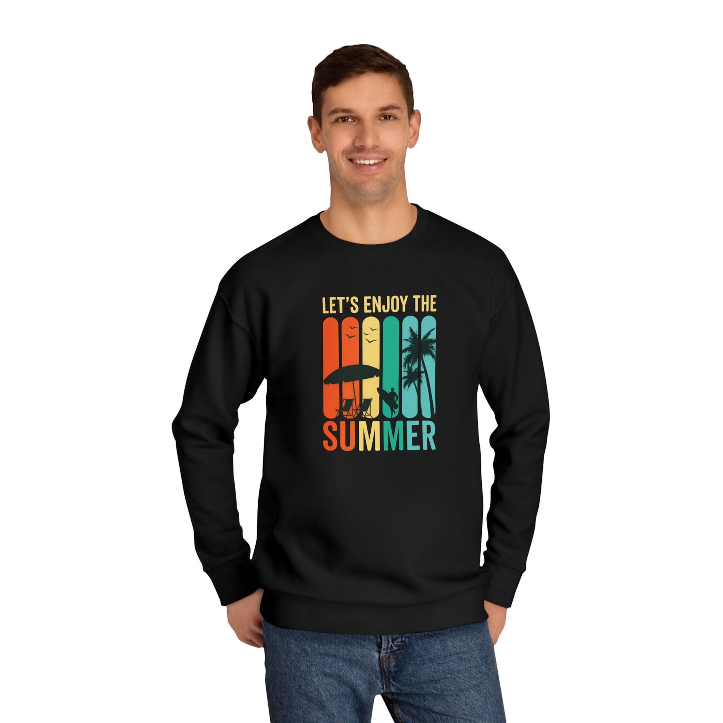 Summer Vibes Unisex Crew Sweatshirt - Perfect for Relaxing Days, Beach Outings, Casual Wear, Gifts for Friends, Vacation Style