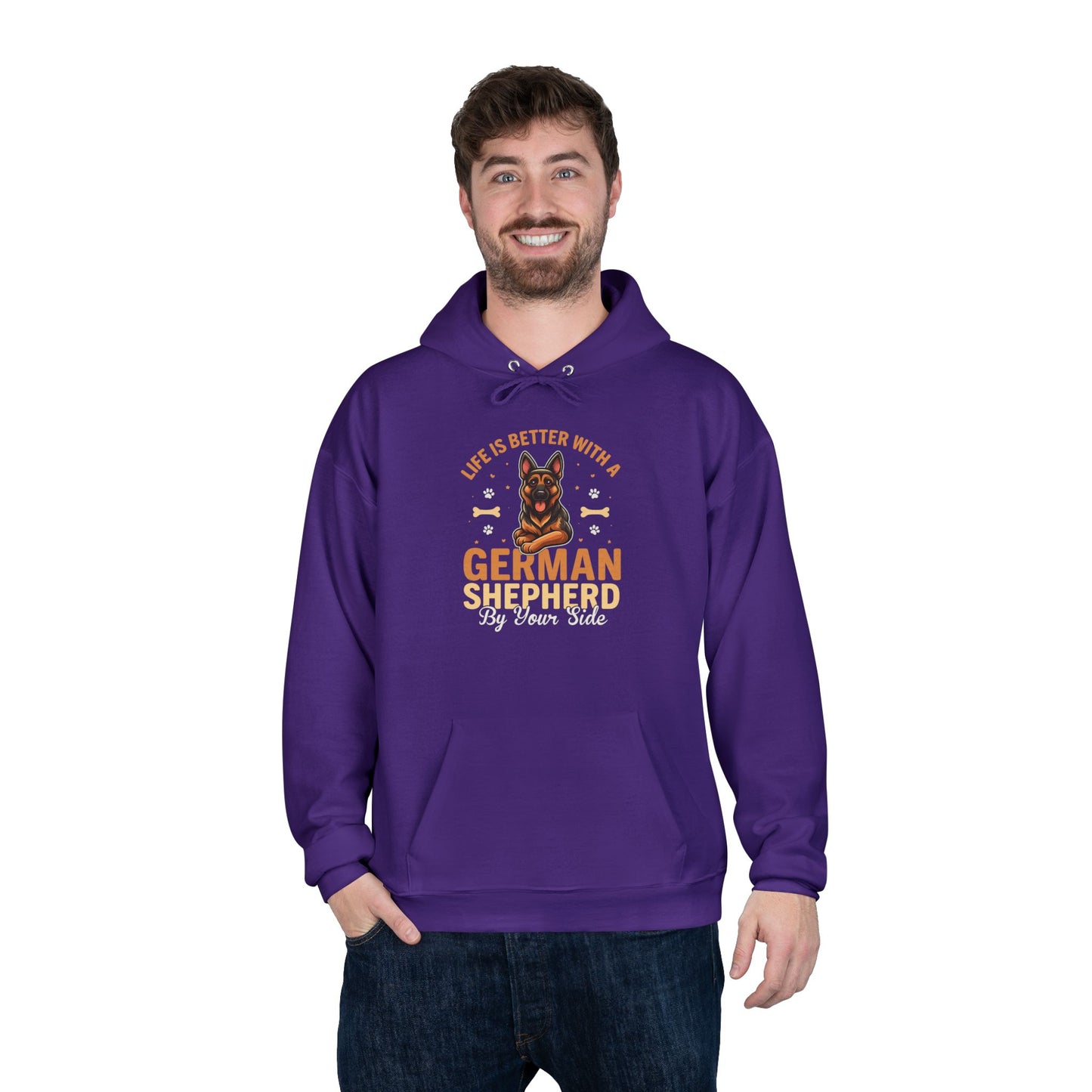 German Shepherd Eco-Friendly Pullover Hoodie - Pet Lover Gift, Animal Hoodie, Dog Parent Apparel, Cozy Sweatshirt, Unique Dog Mom Gift
