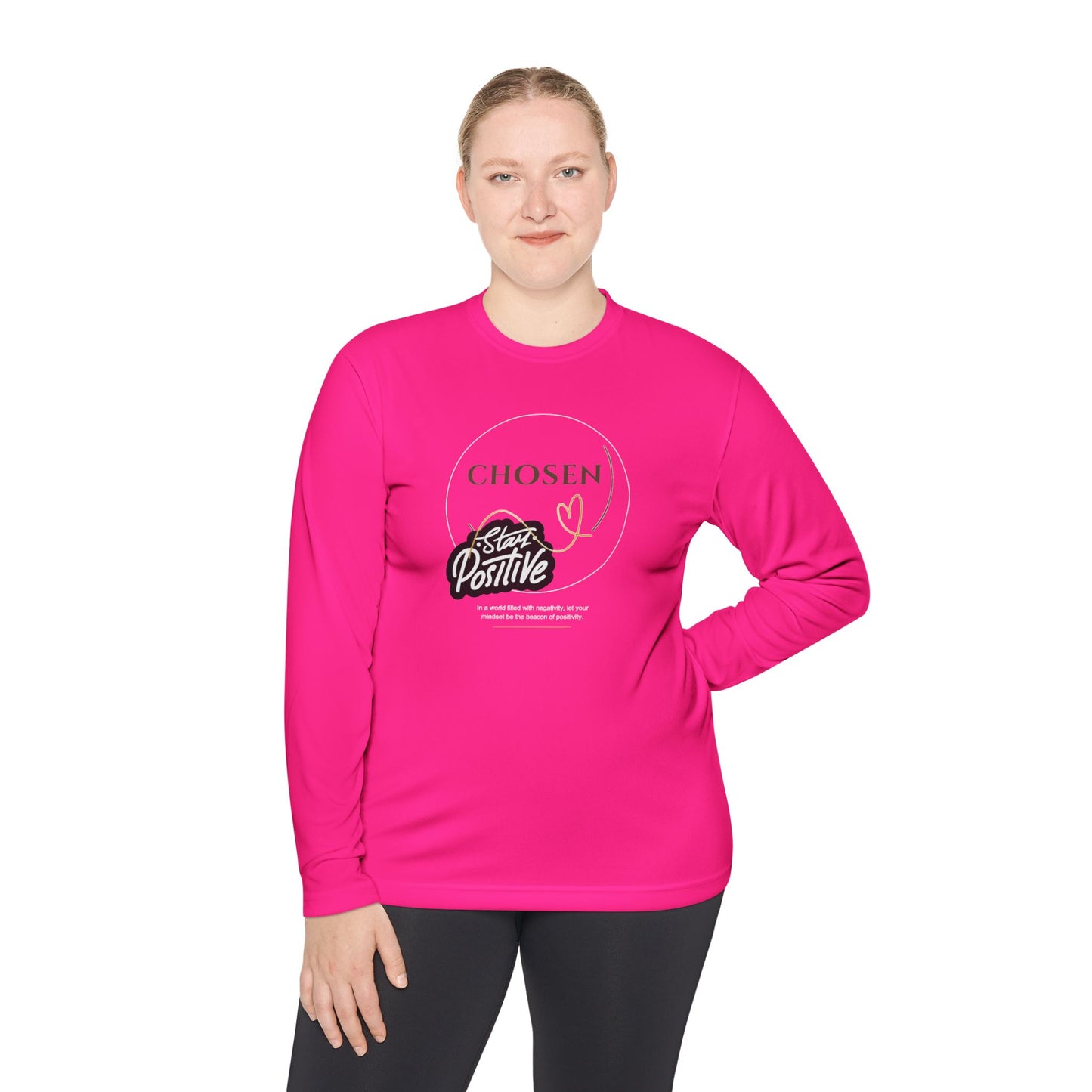 Unisex Long Sleeve Tee - "Chosen to Stay Positive" Inspirational Shirt, Casual Wear, Gift for Friends, Uplifting Apparel, Everyday Comfort