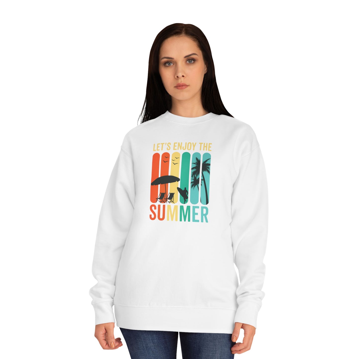 Summer Vibes Unisex Crew Sweatshirt - Perfect for Relaxing Days, Beach Outings, Casual Wear, Gifts for Friends, Vacation Style