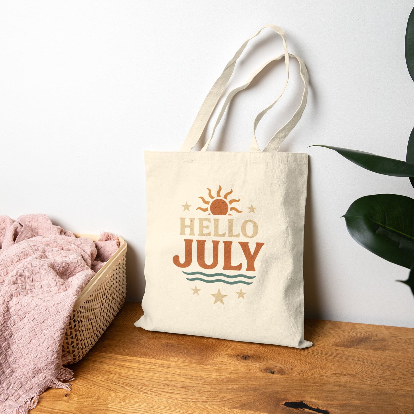Sunshine July Canvas Tote Bag, Eco-Friendly Beach Bag, Summer Carryall, Gift for July Birthdays, Everyday Tote