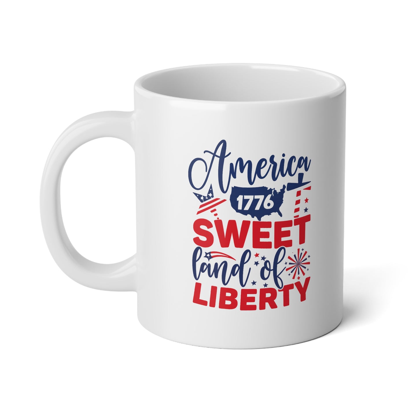 Patriotic Jumbo Mug, 20oz - Sweet Land of Liberty Coffee Cup, Ideal for Independence Day, Home Decor, Gift for Patriots, American Pride