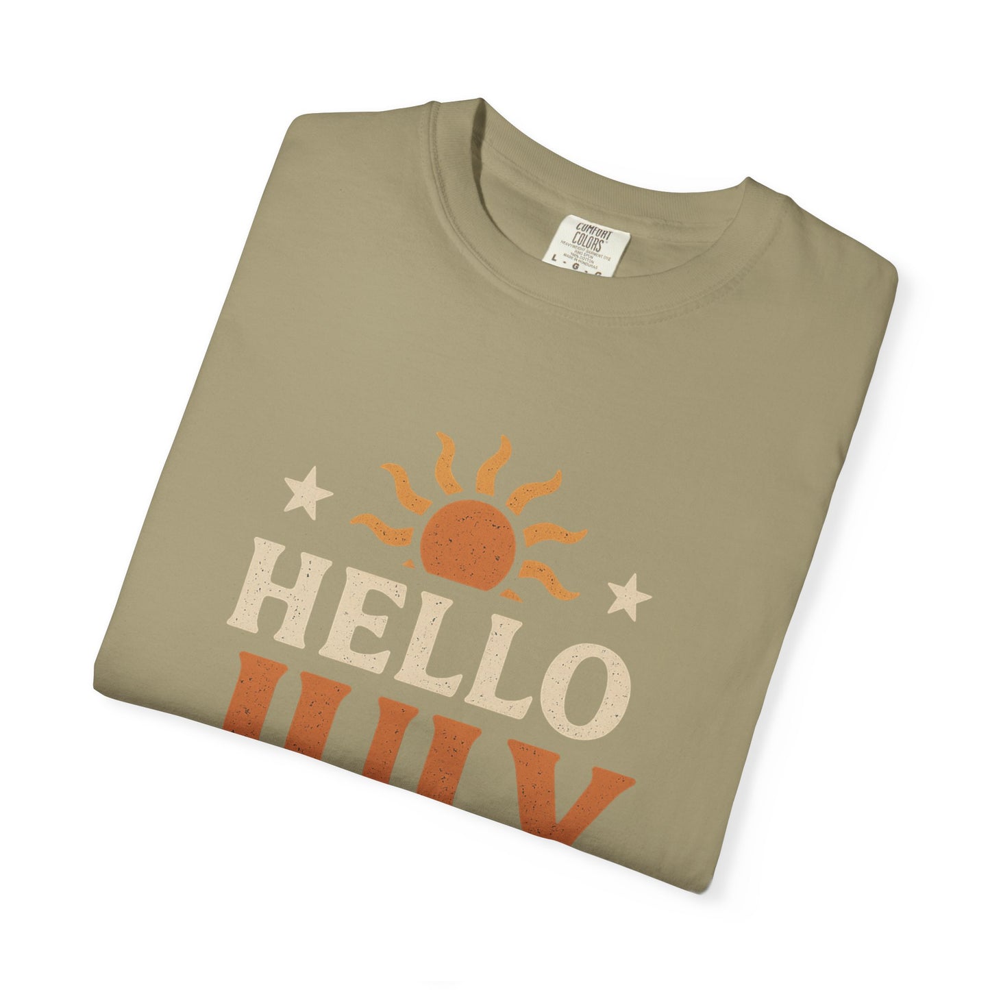 August Vibes Garment-Dyed T-shirt, Summer Tee, Retro Graphic Tee, Gift for July Birthdays, Beachwear, Casual Summer Shirt