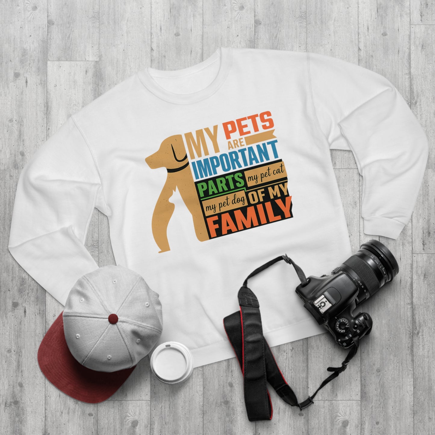 Pet Family Crew Neck Sweatshirt, Dog Lover Sweatshirt, Cute Animal Apparel, Gifts for Pet Owners, Cozy Crew for All Occasions