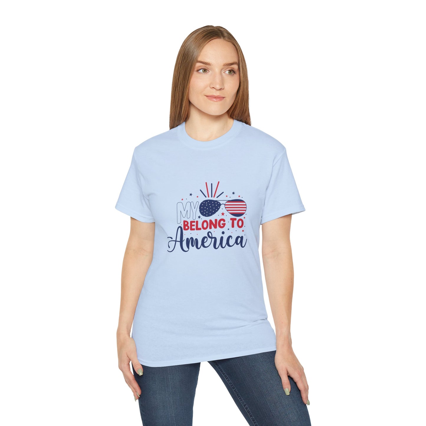 Patriotic Unisex Tee: My Heart Belongs to America | Independence Day, 4th of July, Summer BBQ, USA Pride, Casual Wear