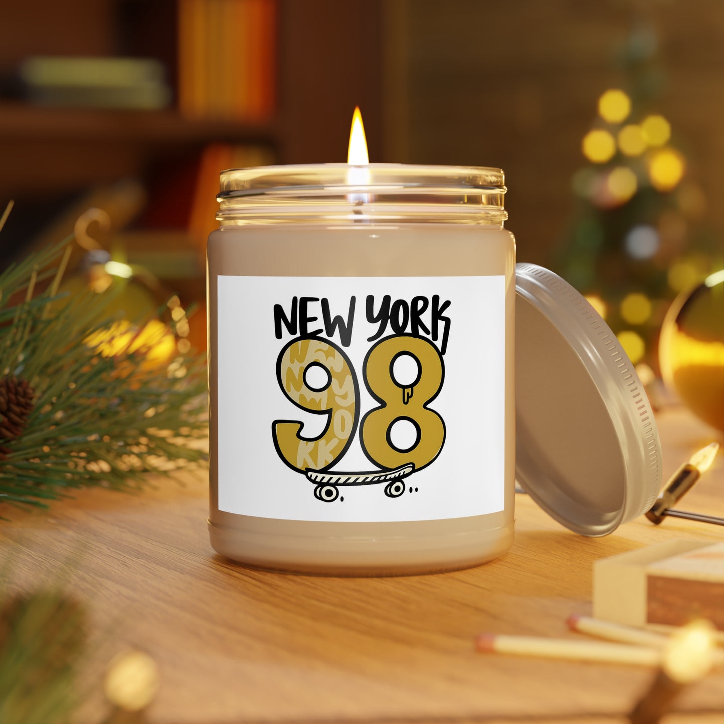 New York 98 Scented Candle - Urban Home Decor, Gift for Skateboarders, Aromatherapy Candle, Vintage Style Candle, Unique Candle Gift