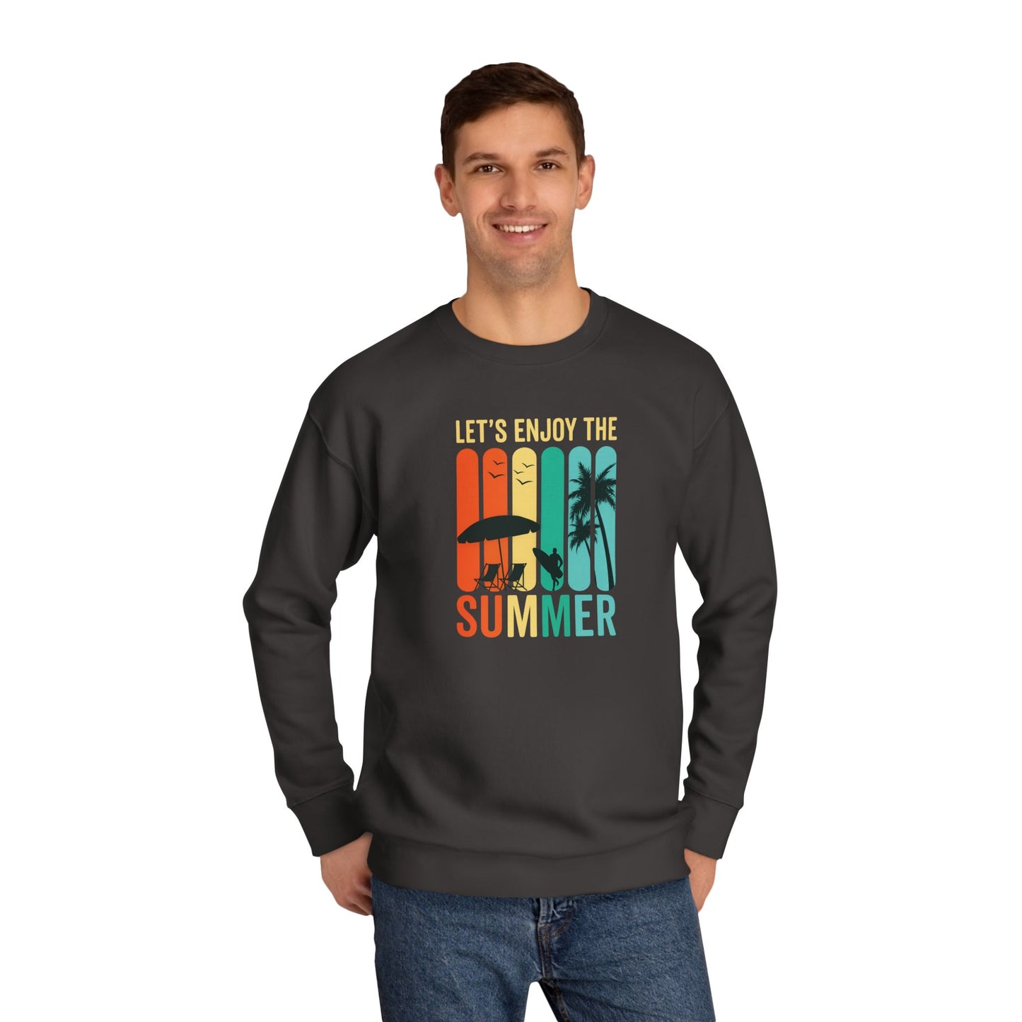 Summer Vibes Unisex Crew Sweatshirt - Perfect for Relaxing Days, Beach Outings, Casual Wear, Gifts for Friends, Vacation Style