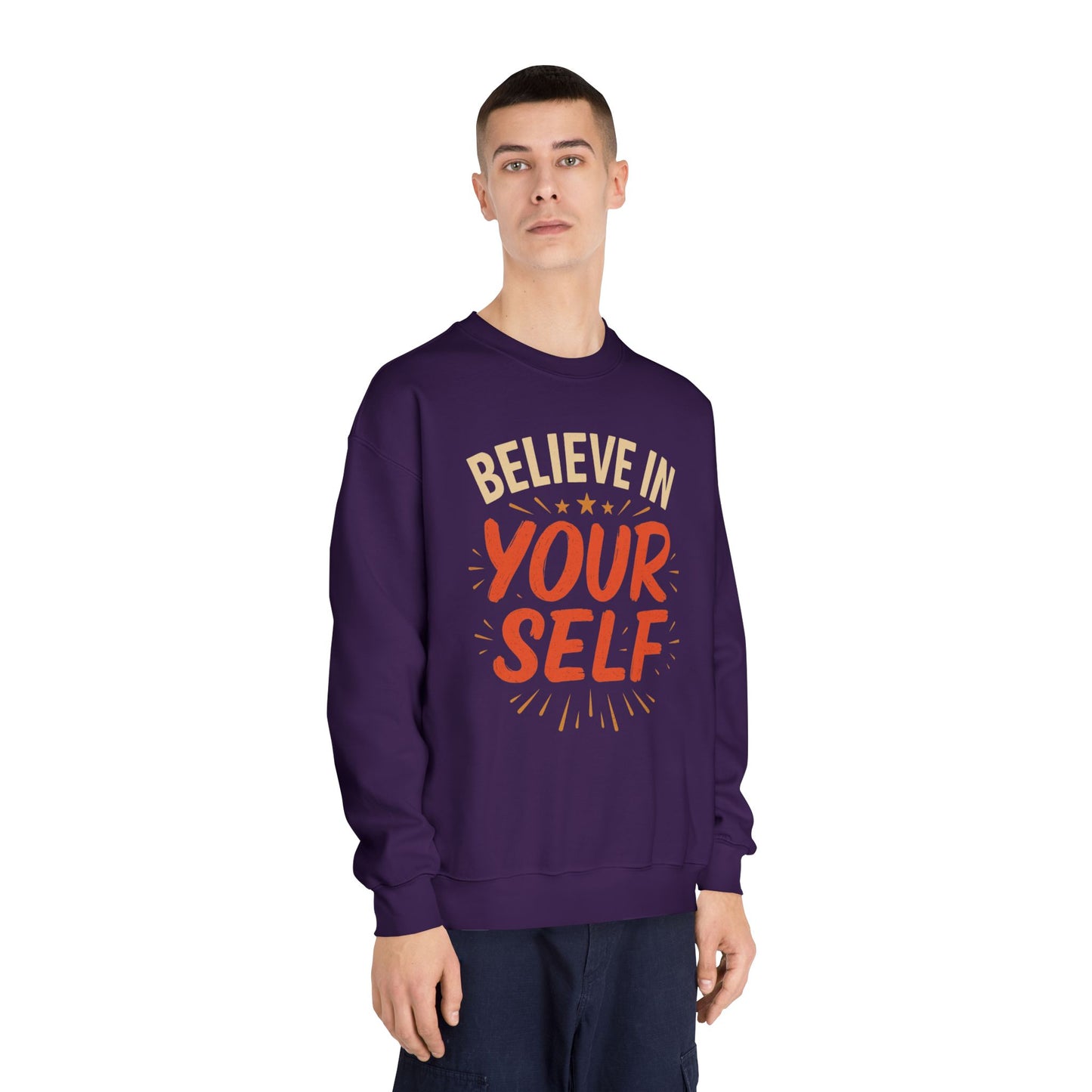 Believe in Yourself Crewneck Sweatshirt, Inspirational Gift, Unisex Apparel, Motivational Sweatshirt, Cozy Fashion, Daily Reminder