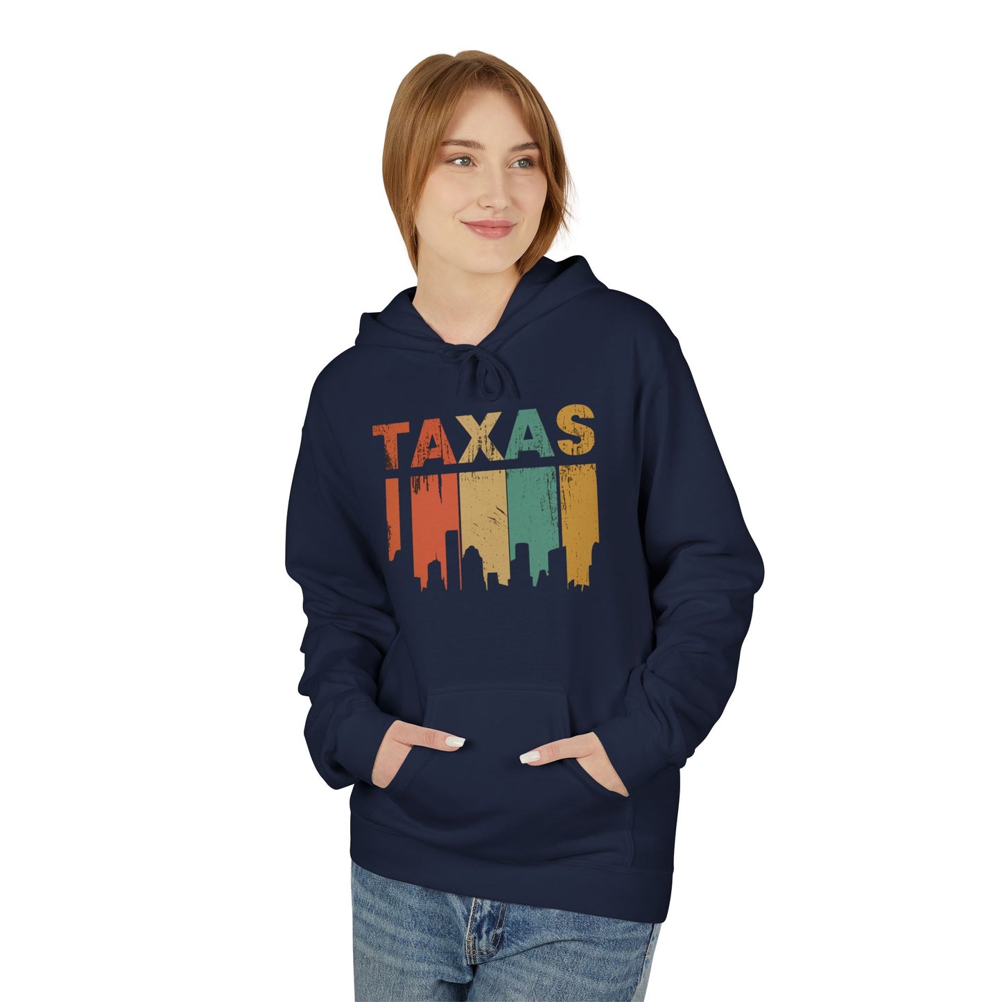 Texas Skyline Fleece Hoodie, Cozy Unisex Hoodie, Great for Road Trips, Ideal for Birthdays, Travel Gift, Southwest Apparel