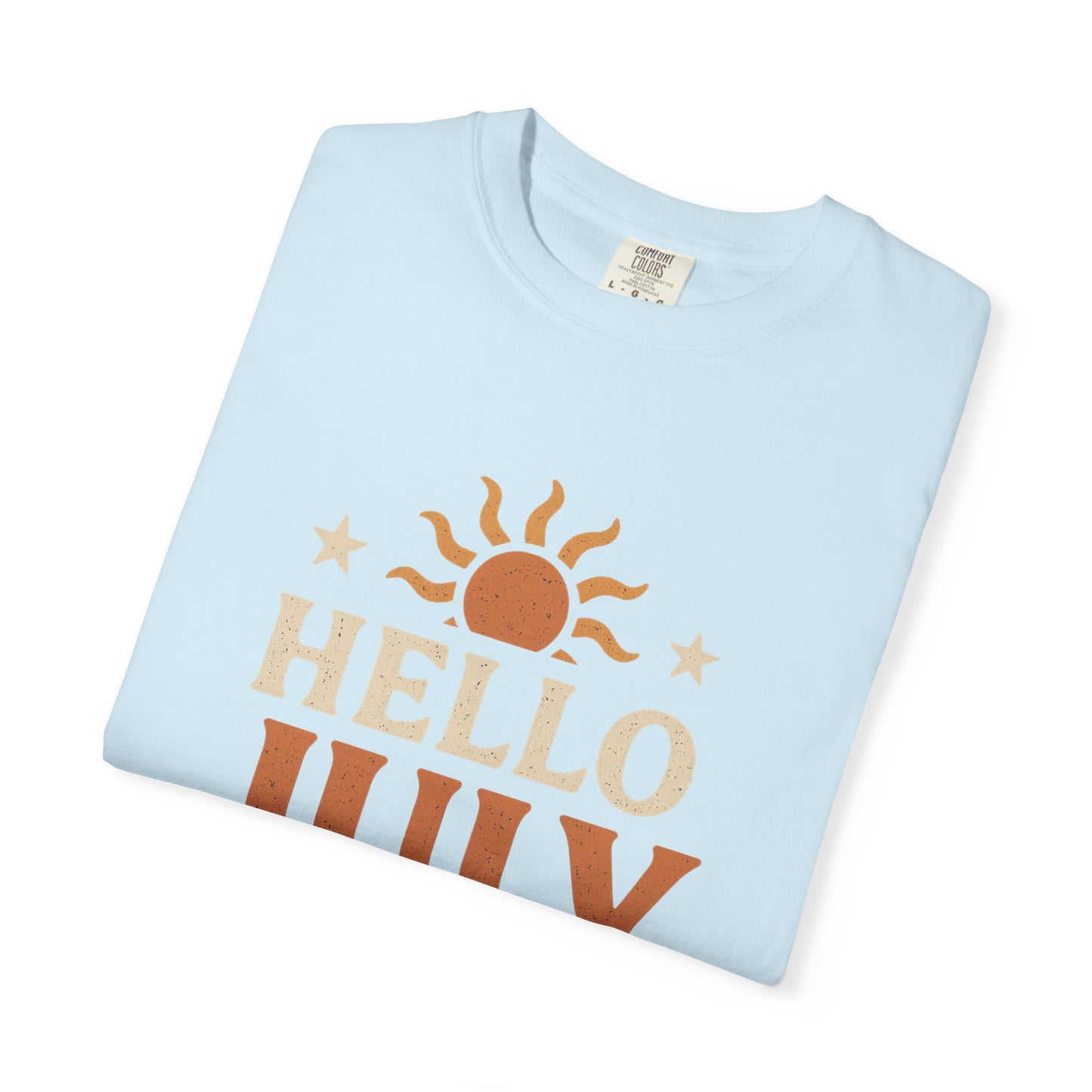 August Vibes Garment-Dyed T-shirt, Summer Tee, Retro Graphic Tee, Gift for July Birthdays, Beachwear, Casual Summer Shirt