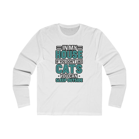 Men's Long Sleeve Cat Lover Tee - Perfect Gift for Cat Owners, Cozy Casual Wear, Animal Lovers, Birthday, Housewarming, Pet Owners