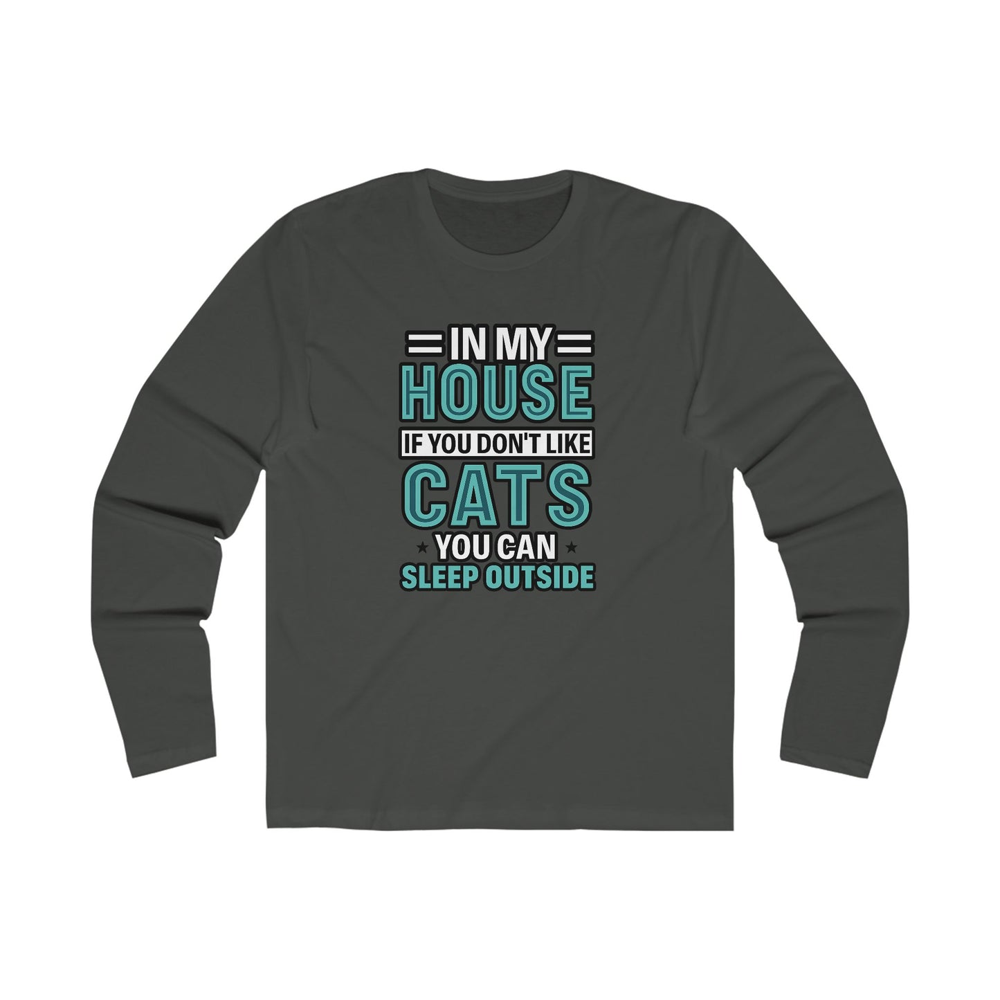 Men's Long Sleeve Cat Lover Tee - Perfect Gift for Cat Owners, Cozy Casual Wear, Animal Lovers, Birthday, Housewarming, Pet Owners
