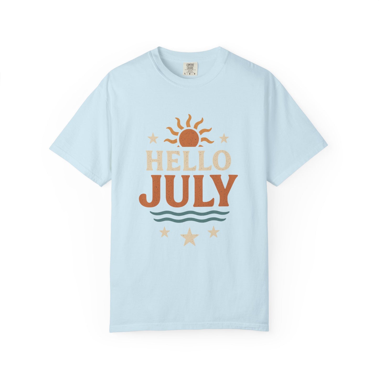 August Vibes Garment-Dyed T-shirt, Summer Tee, Retro Graphic Tee, Gift for July Birthdays, Beachwear, Casual Summer Shirt