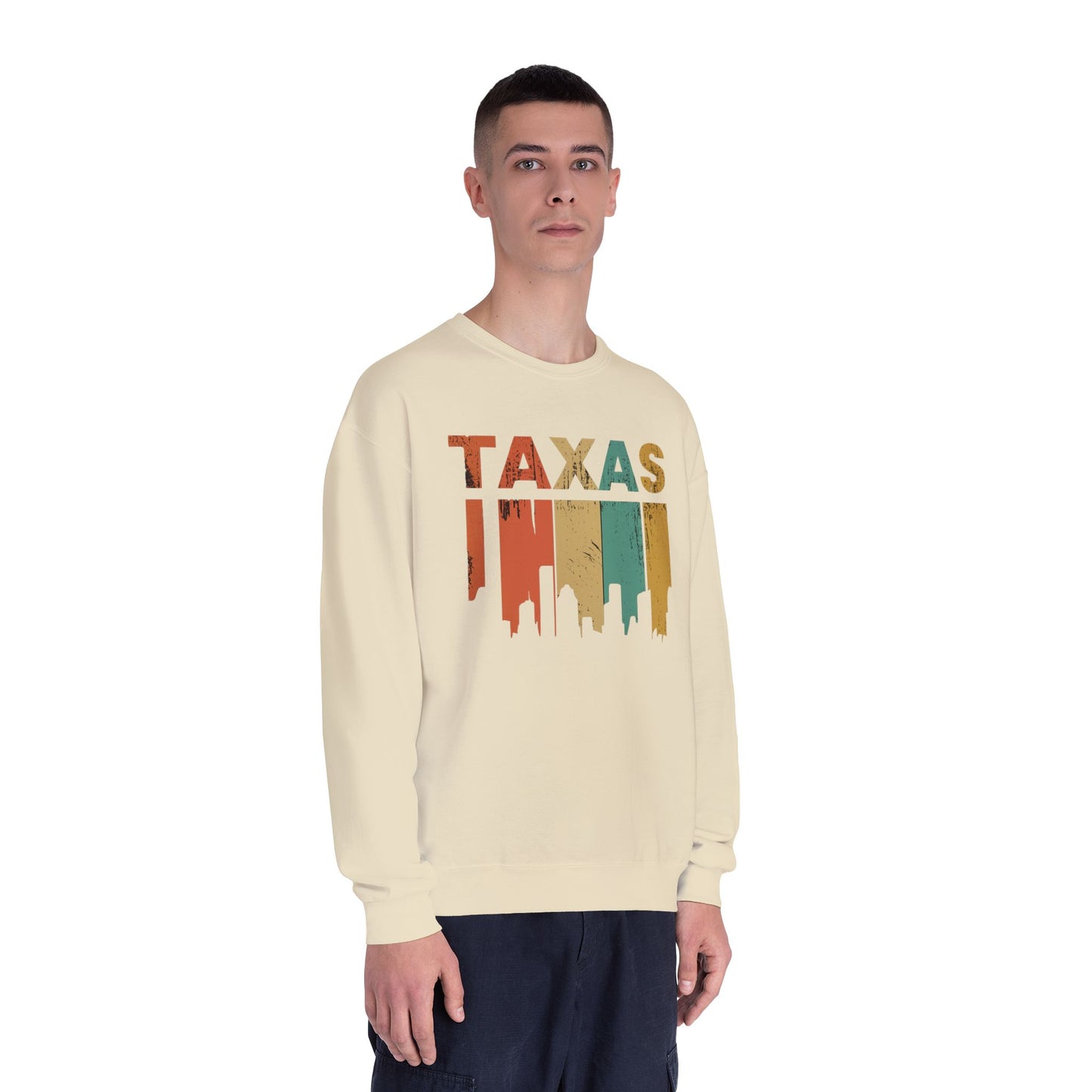 Texas Skyline Unisex Crewneck Sweatshirt, Casual Outfit, Gift for Texans, Texas Pride, Travel Souvenir, Cozy Layer