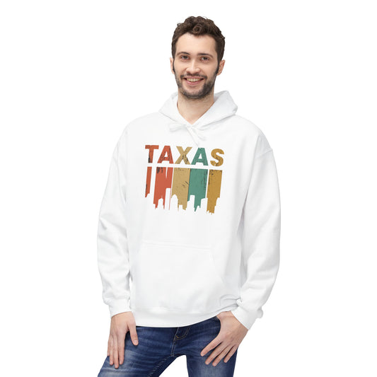 Texas Skyline Fleece Hoodie, Cozy Unisex Hoodie, Great for Road Trips, Ideal for Birthdays, Travel Gift, Southwest Apparel