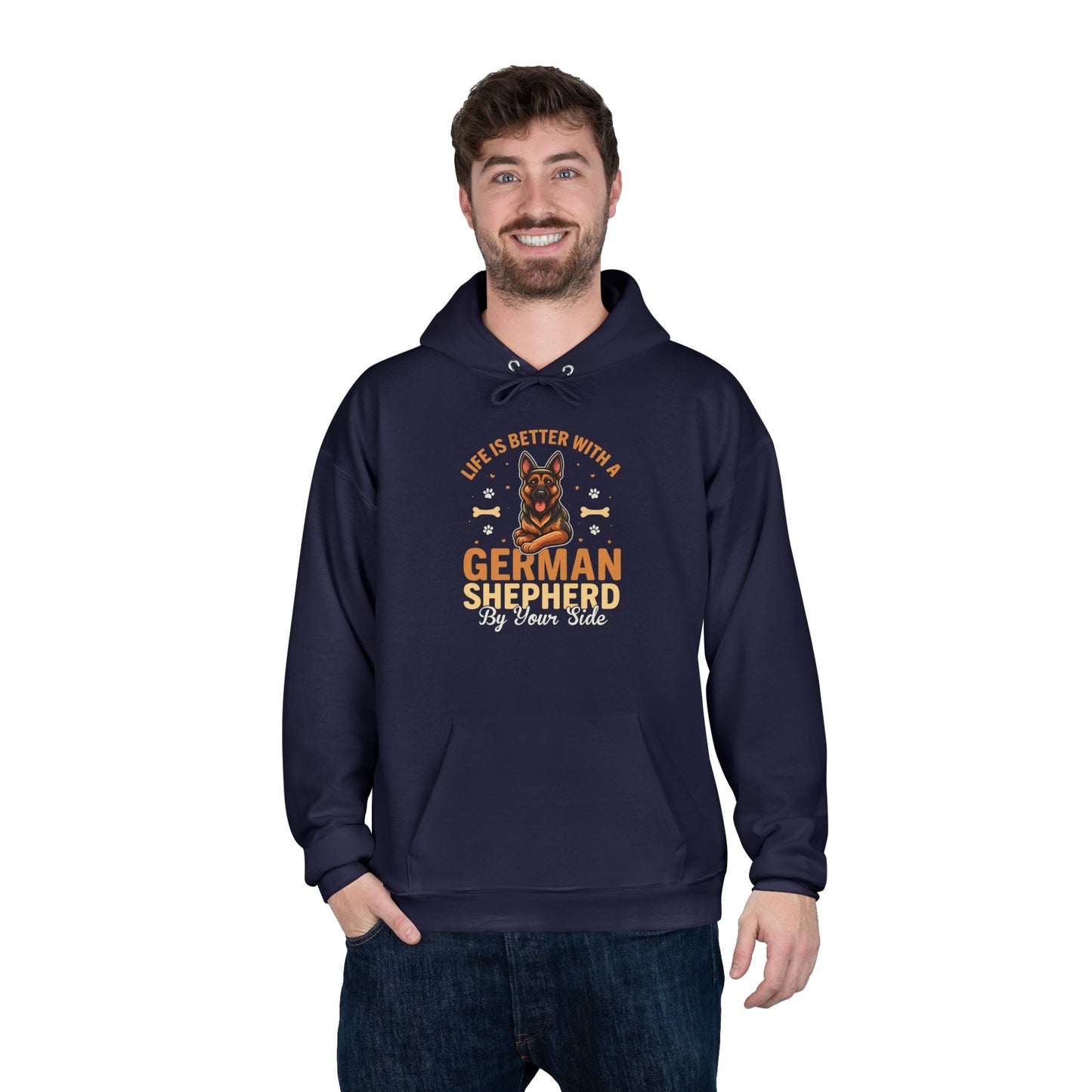 German Shepherd Eco-Friendly Pullover Hoodie - Pet Lover Gift, Animal Hoodie, Dog Parent Apparel, Cozy Sweatshirt, Unique Dog Mom Gift