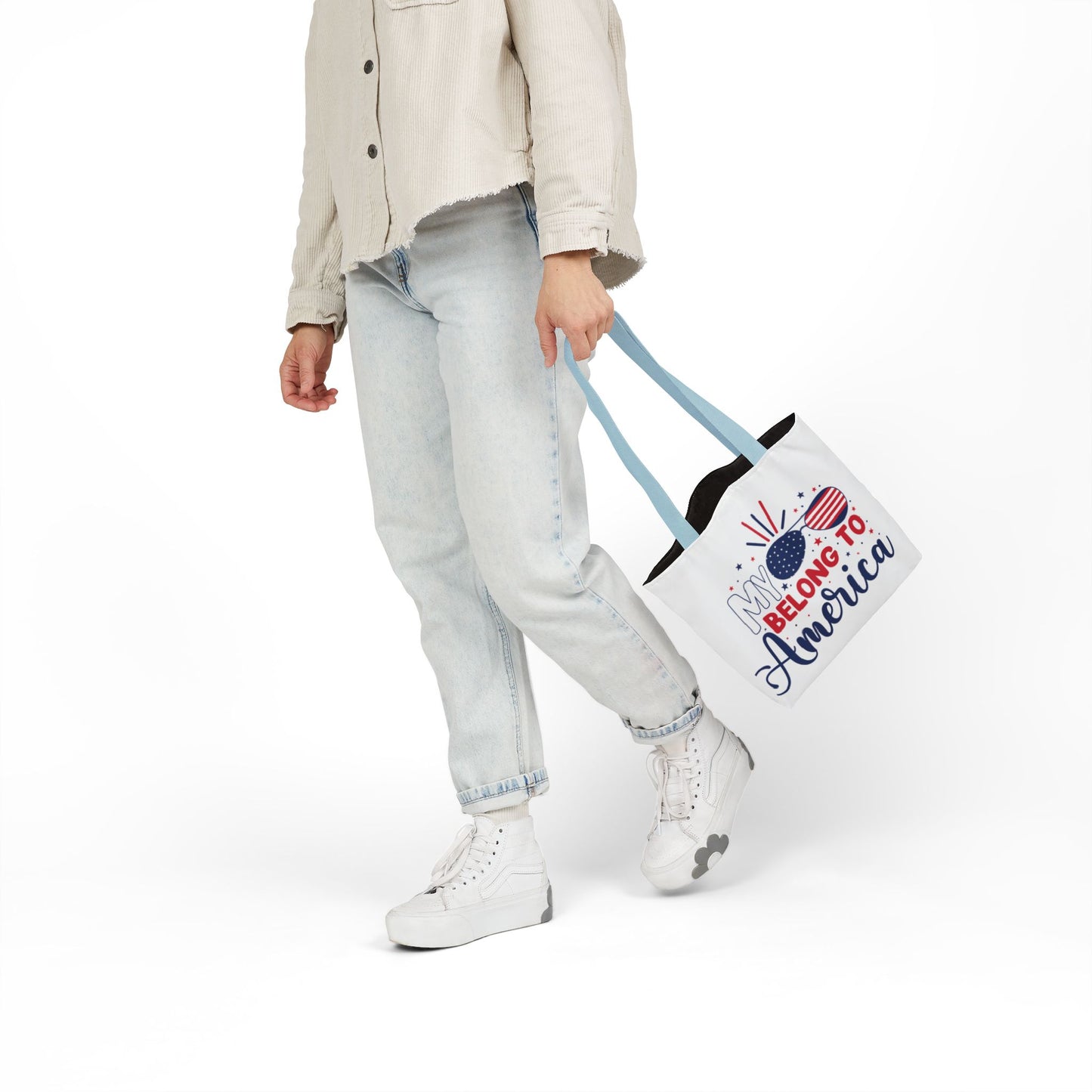Patriotic Canvas Tote Bag, My Glasses Belong to America, 4th of July, Independence Day, Summer Beach Bag, Eco-Friendly Gift