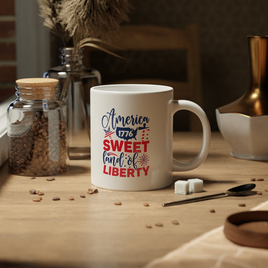 Patriotic Jumbo Mug, 20oz - Sweet Land of Liberty Coffee Cup, Ideal for Independence Day, Home Decor, Gift for Patriots, American Pride
