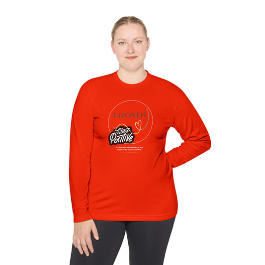 Unisex Long Sleeve Tee - "Chosen to Stay Positive" Inspirational Shirt, Casual Wear, Gift for Friends, Uplifting Apparel, Everyday Comfort