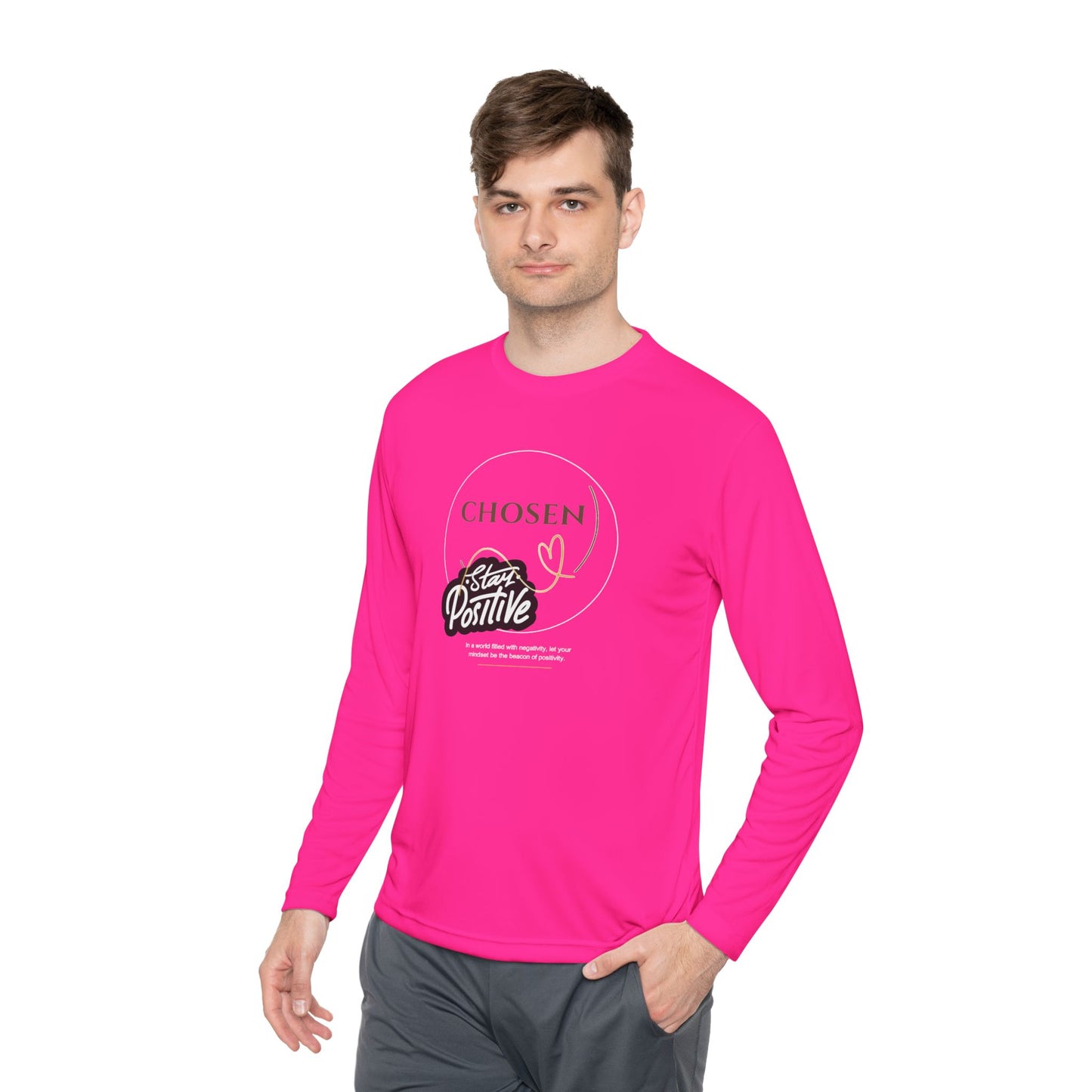 Unisex Long Sleeve Tee - "Chosen to Stay Positive" Inspirational Shirt, Casual Wear, Gift for Friends, Uplifting Apparel, Everyday Comfort