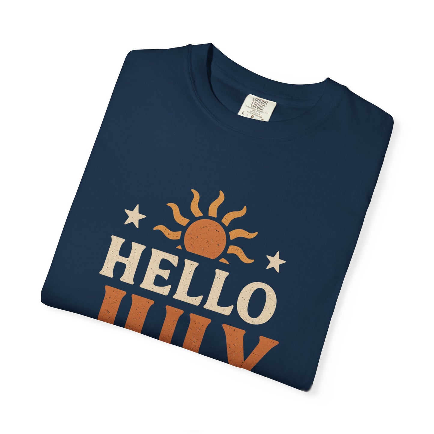 August Vibes Garment-Dyed T-shirt, Summer Tee, Retro Graphic Tee, Gift for July Birthdays, Beachwear, Casual Summer Shirt
