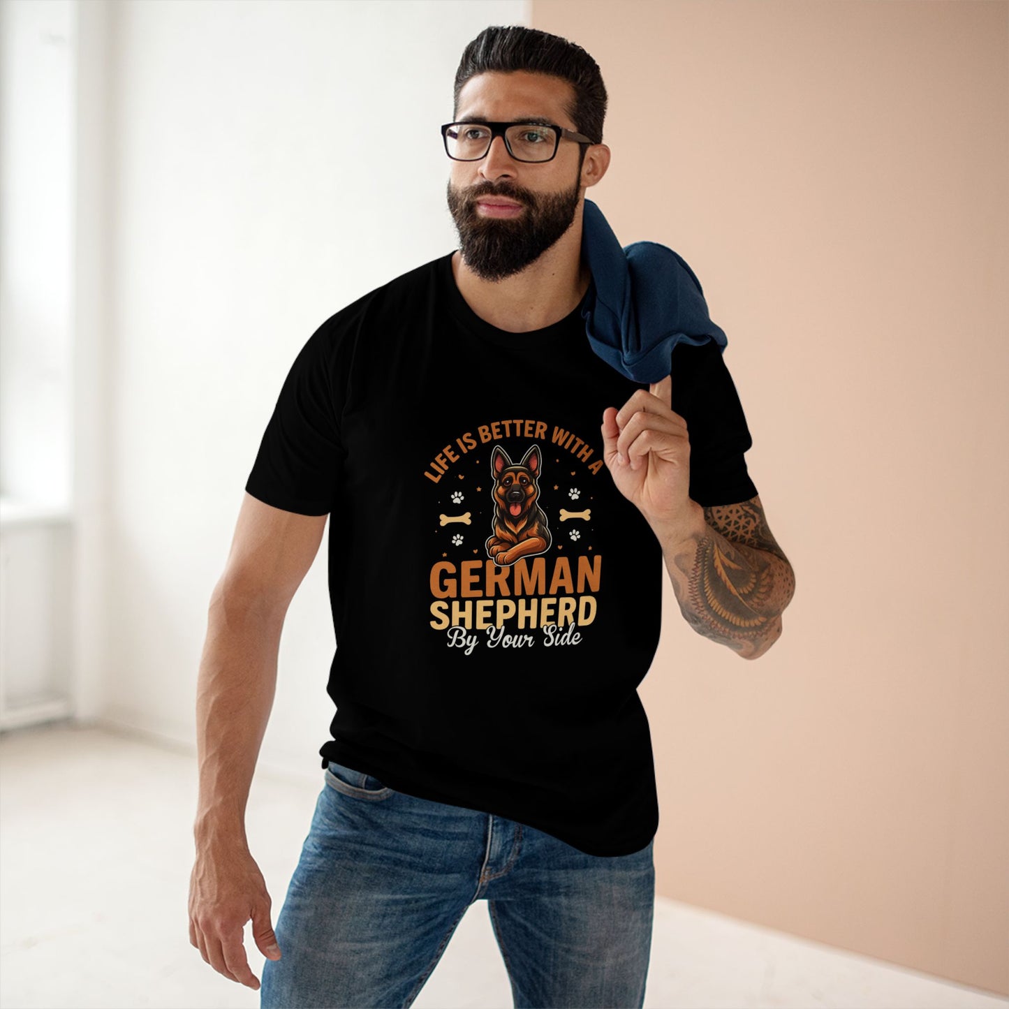 Life is Better with a German Shepherd Tee, Pet Lover Gift, Dog Parent Shirt, Animal Lover Apparel, Casual Everyday Wear, Funny Dog Tee