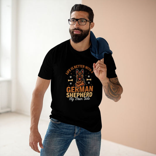 Life is Better with a German Shepherd Tee, Pet Lover Gift, Dog Parent Shirt, Animal Lover Apparel, Casual Everyday Wear, Funny Dog Tee
