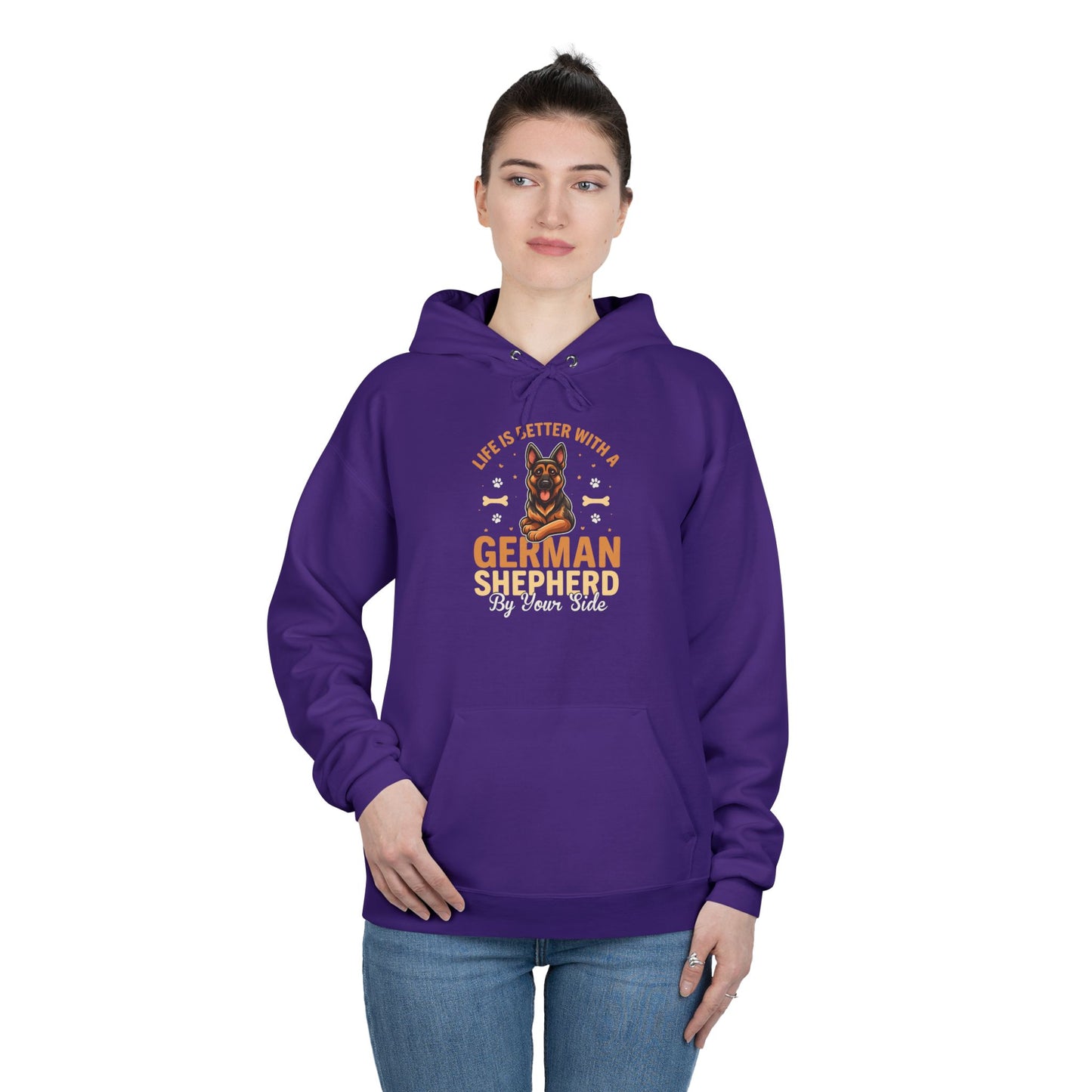 German Shepherd Eco-Friendly Pullover Hoodie - Pet Lover Gift, Animal Hoodie, Dog Parent Apparel, Cozy Sweatshirt, Unique Dog Mom Gift