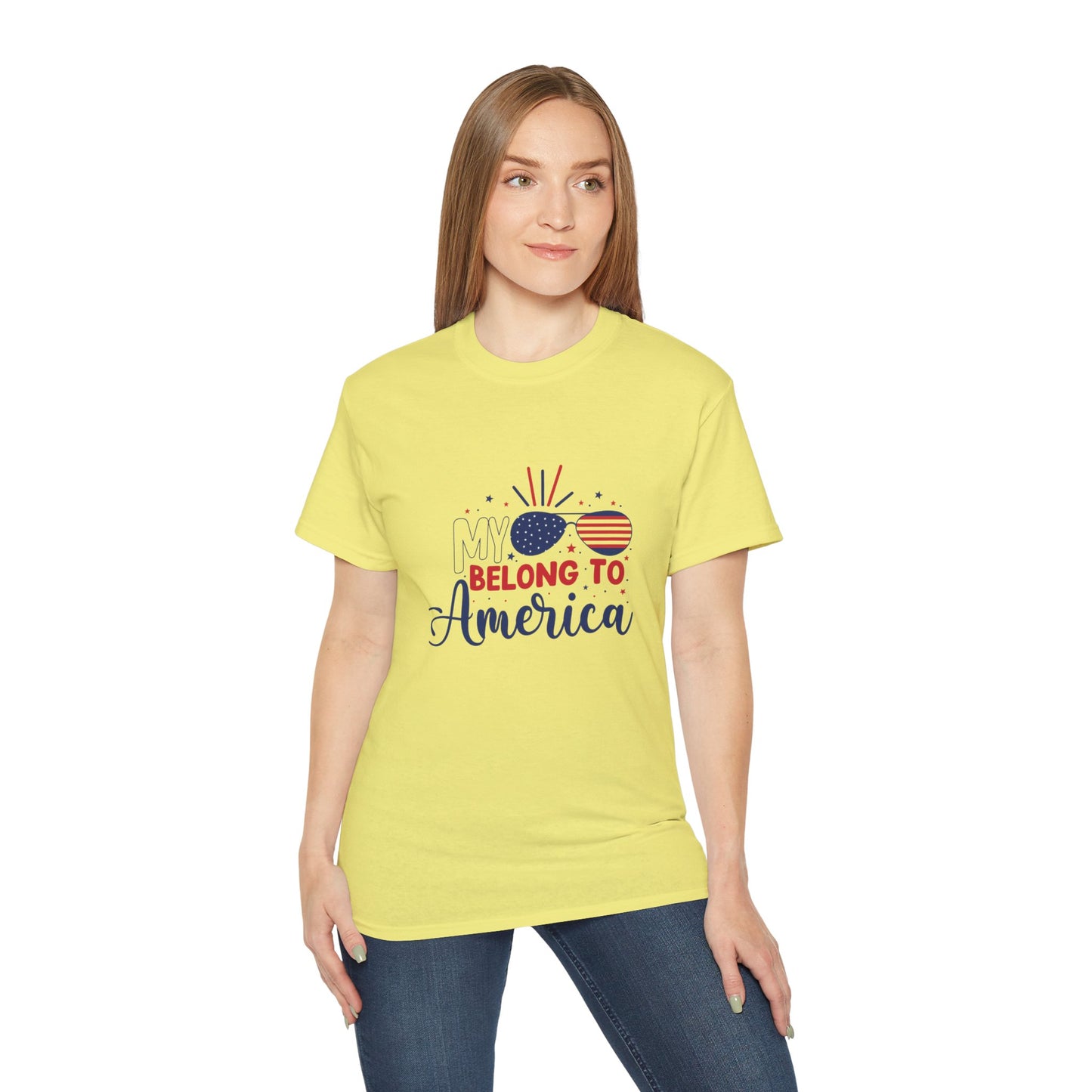 Patriotic Unisex Tee: My Heart Belongs to America | Independence Day, 4th of July, Summer BBQ, USA Pride, Casual Wear