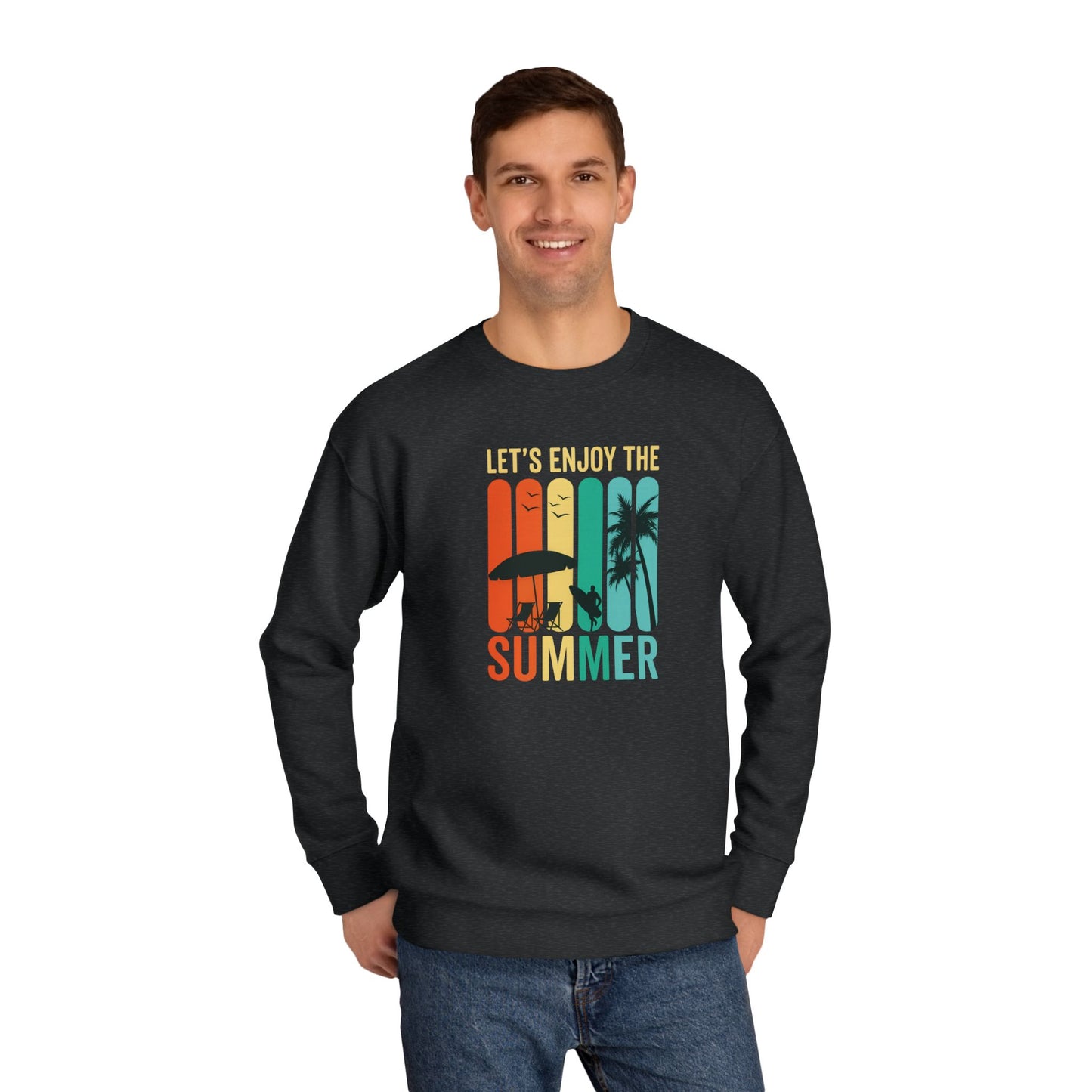 Summer Vibes Unisex Crew Sweatshirt - Perfect for Relaxing Days, Beach Outings, Casual Wear, Gifts for Friends, Vacation Style