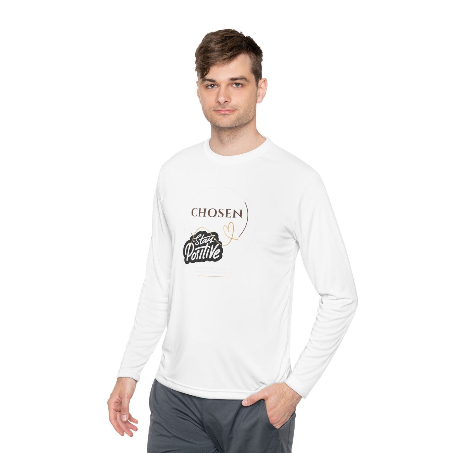Unisex Long Sleeve Tee - "Chosen to Stay Positive" Inspirational Shirt, Casual Wear, Gift for Friends, Uplifting Apparel, Everyday Comfort