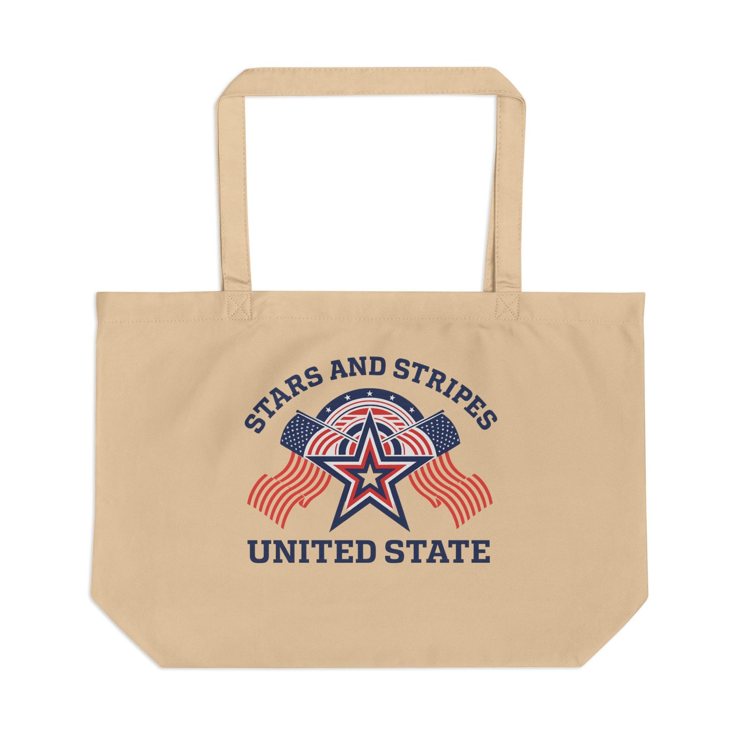 Patriotic Eco Tote Bag, Large Reusable Tote, Stars and Stripes Design, USA Celebration Bag, Eco-Friendly Shopping Tote, Summer Picnic Bag