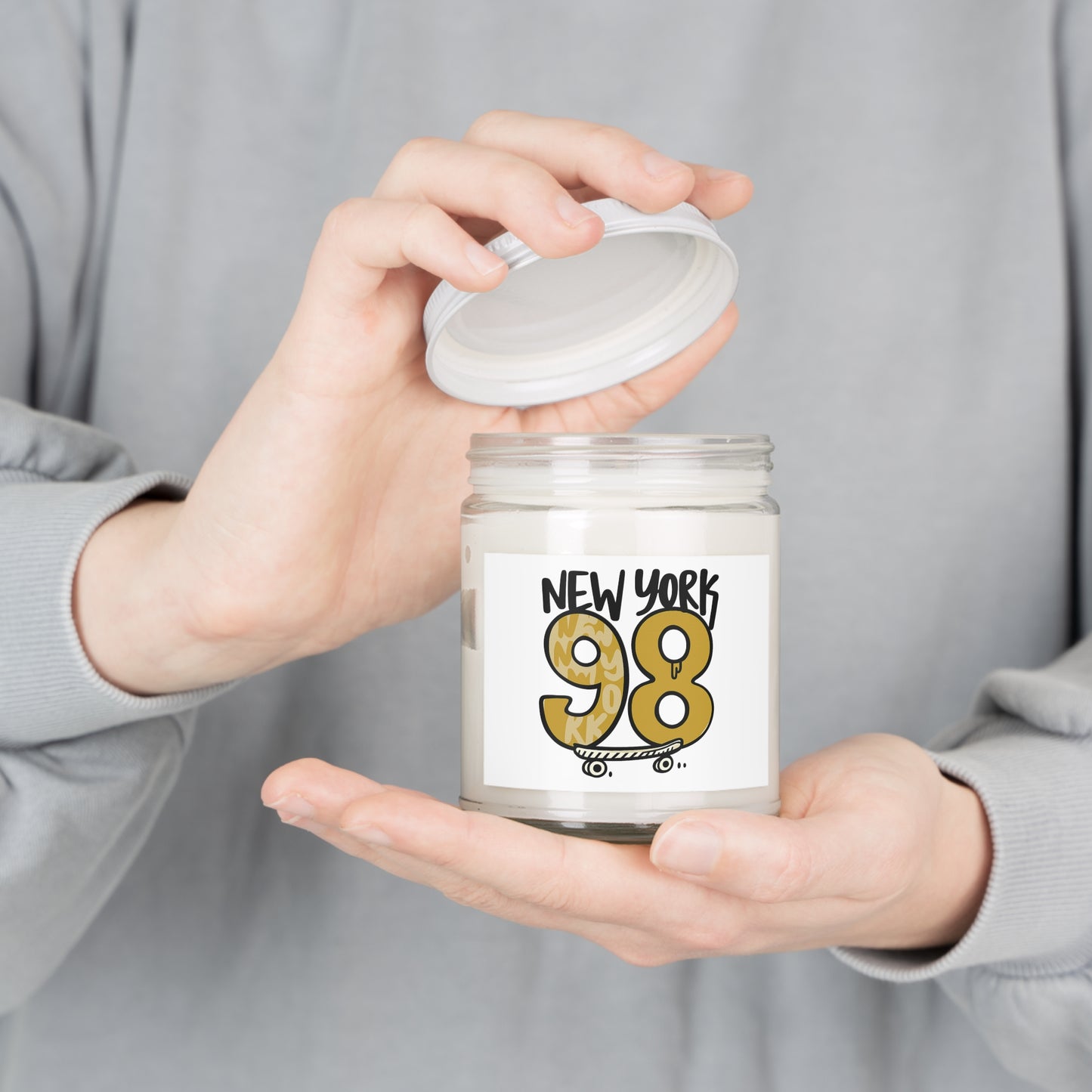 New York 98 Scented Candle - Urban Home Decor, Gift for Skateboarders, Aromatherapy Candle, Vintage Style Candle, Unique Candle Gift