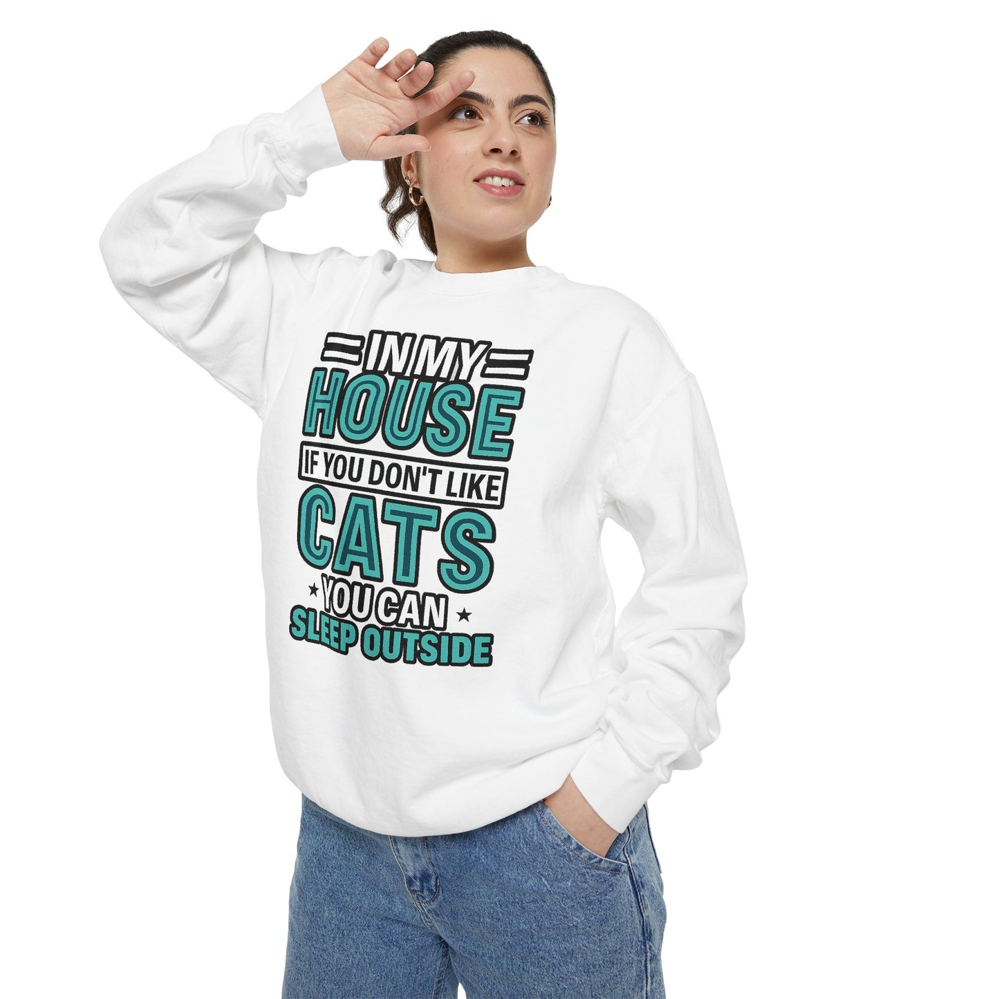 Funny Cat Lover Sweatshirt, Unisex Pullover for Pet Owners, Cozy Gift for Cat Lovers, Housewarming, Birthday, Casual Wear