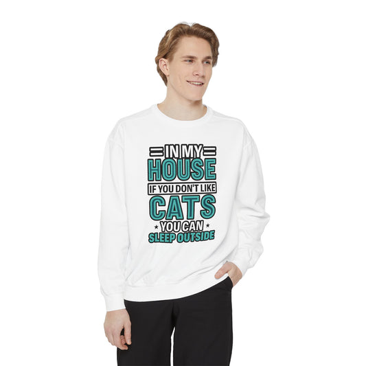 Funny Cat Lover Sweatshirt, Unisex Pullover for Pet Owners, Cozy Gift for Cat Lovers, Housewarming, Birthday, Casual Wear