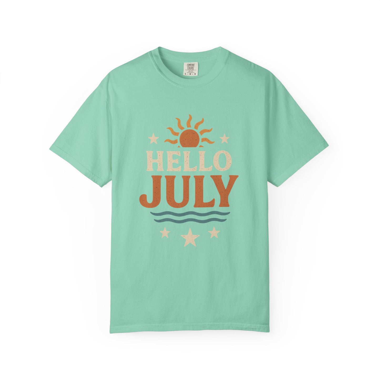 August Vibes Garment-Dyed T-shirt, Summer Tee, Retro Graphic Tee, Gift for July Birthdays, Beachwear, Casual Summer Shirt