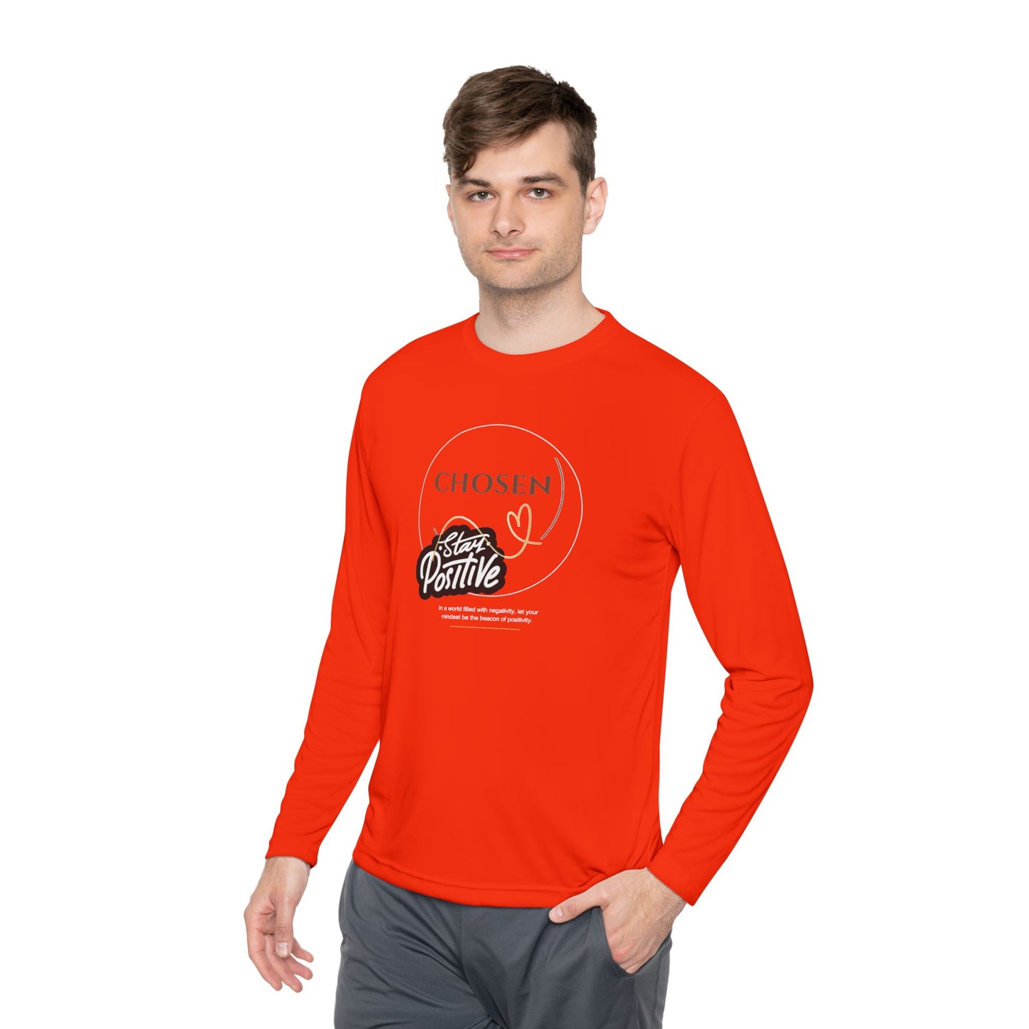 Unisex Long Sleeve Tee - "Chosen to Stay Positive" Inspirational Shirt, Casual Wear, Gift for Friends, Uplifting Apparel, Everyday Comfort