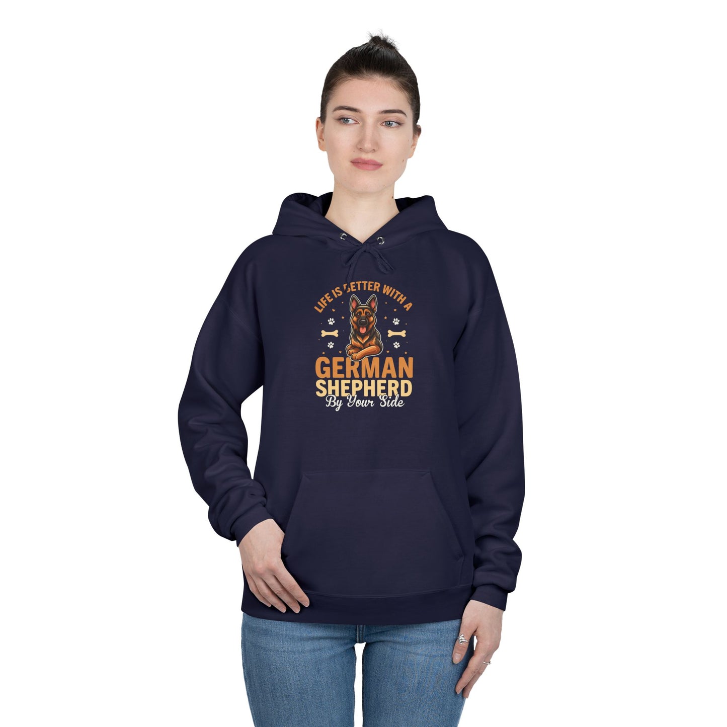 German Shepherd Eco-Friendly Pullover Hoodie - Pet Lover Gift, Animal Hoodie, Dog Parent Apparel, Cozy Sweatshirt, Unique Dog Mom Gift