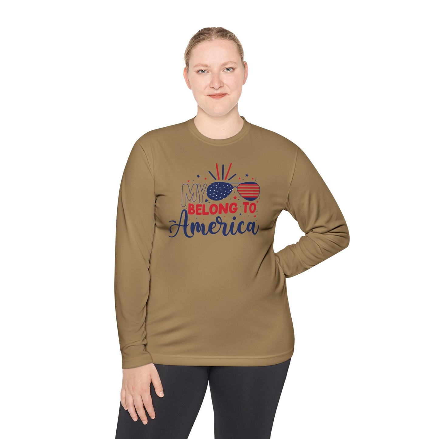 Unisex Long Sleeve Tee - My Heart Belongs to America, Fourth of July Shirt, Patriotic Tee, Independence Day Gift, Casual Americana Wear