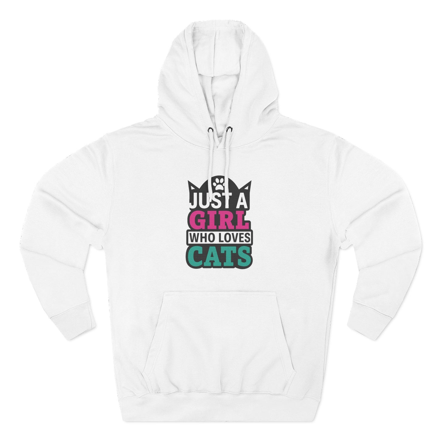 Just a Girl Who Loves Cats Hoodie, Cozy Cat Lover Sweatshirt, Gifts for Cat Owners, Cute Cat Apparel, Fleece Hoodie for Women