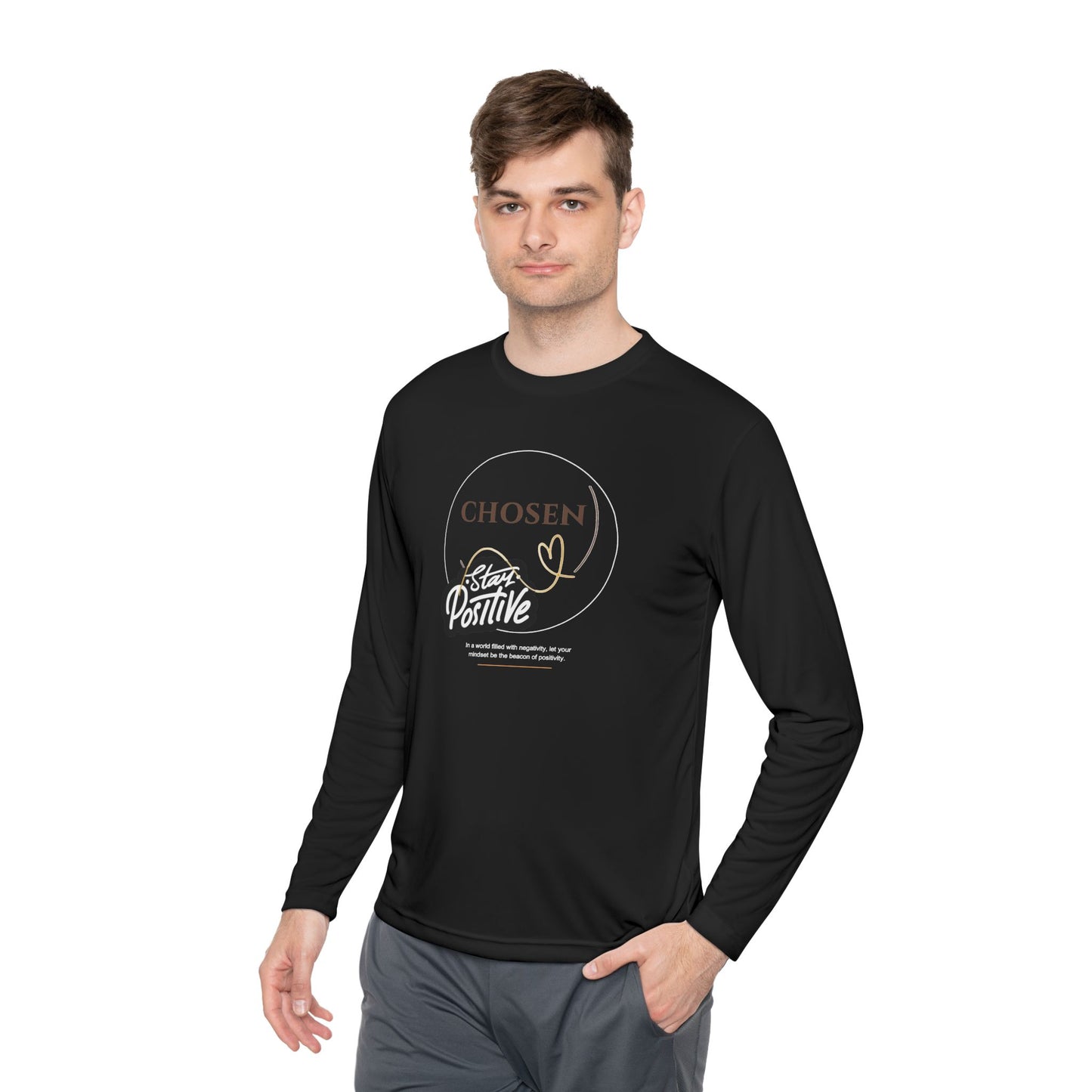 Unisex Long Sleeve Tee - "Chosen to Stay Positive" Inspirational Shirt, Casual Wear, Gift for Friends, Uplifting Apparel, Everyday Comfort