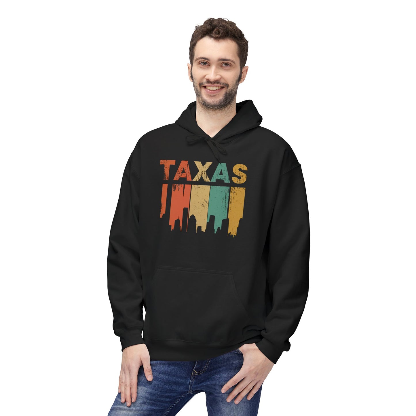 Texas Skyline Fleece Hoodie, Cozy Unisex Hoodie, Great for Road Trips, Ideal for Birthdays, Travel Gift, Southwest Apparel