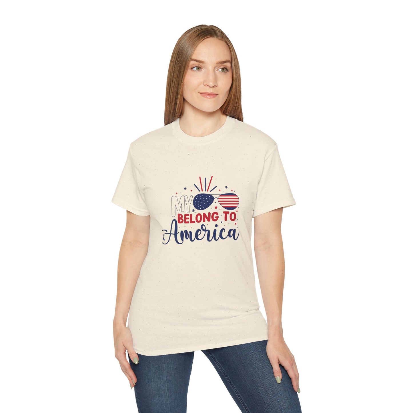 Patriotic Unisex Tee: My Heart Belongs to America | Independence Day, 4th of July, Summer BBQ, USA Pride, Casual Wear