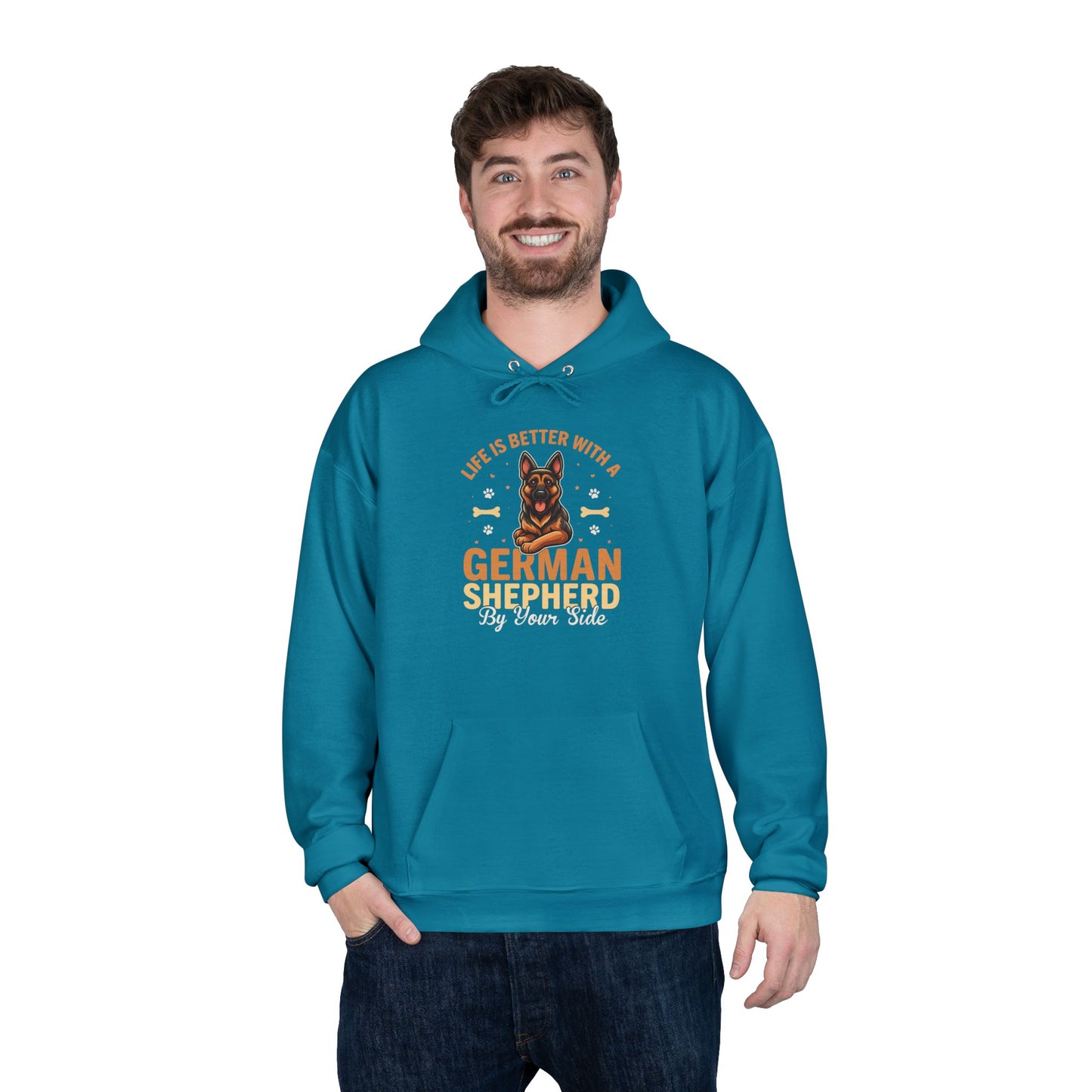 German Shepherd Eco-Friendly Pullover Hoodie - Pet Lover Gift, Animal Hoodie, Dog Parent Apparel, Cozy Sweatshirt, Unique Dog Mom Gift
